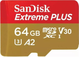 WD Paměťová karta Extreme Plus MicroSDXC 64 GB třída 10 UHS-I/U3 A2 V30 (SDSQXBU-064G-GN6MA)