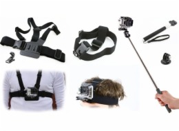 Xrec Set 3v1 MONOPOD / HLAVOVÝ PÁSEK / HRUDNÍ DRŽÁK pro GoPro HERO 4 3+ 3 2 1