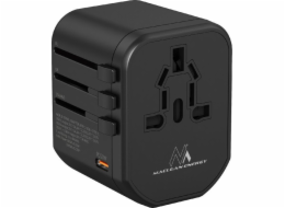 Maclean Cestovní adaptér Maclean MCE238N USB napájecí zdroj, 2xUSB 2,4A + USB-C PD 20W, pojistka 8A, rychlé nabíjení, 200 zemí světa