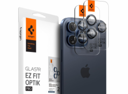 Spigen Spigen Glass tR EZ Fit Optik Pro 2 ks, titanově modré - iPhone 15 Pro/15 Pro Max