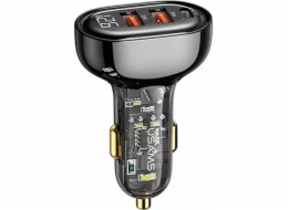 Usams Nabíječka Nabíječka do auta USAMS 2xUSB+1xUSB-C 80W Fast Charge černá/černá (US-CC159)