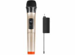 Puluz Bezdrátový dynamický studiový mikrofon 30m UHF + přijímač 3,5 mm / Pu628b / Zlatý