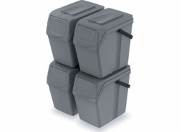 Prosperplast Odpadkový koš Sortibox pro třídění 4 x 25L šedý (ISWB25S4-405U)