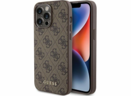 Guess Guess GUHCP15XG4GFBR Pevný kryt pro iPhone 15 Pro Max 6.7 hnědý/hnědý 4G Metal Gold Logo