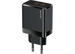 Usams Nabíječka USAMS 2xUSB-C T54 40W PD černá nabíječka CC172TC01 (US-CC172)