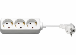 Goobay Prodlužovací kabel 3 zásuvky s/bez zásuvky 1,5 m, bílý - 77650