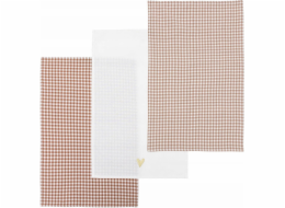 Atmosphera Bavlněné kuchyňské utěrky FLORAL, Vichy Check, 3 ks