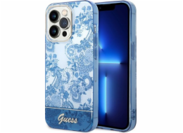 Guess Pouzdro Guess GUHCP14LHGPLHB Apple iPhone 14 Pro modré/modré pevné pouzdro Porcelain Collection