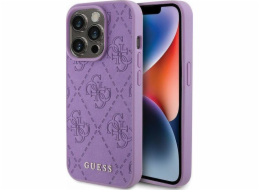 Guess Guess GUHCP15LP4EPMU iPhone 15 Pro 6.1 fialový/světle fialový pevný kožený kryt 4G Stamped