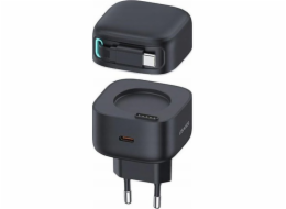 Usams Nabíječka USAMS US-CC202 USB-C síťová nabíječka + kabel USB-C PD QC 35W černá/černá