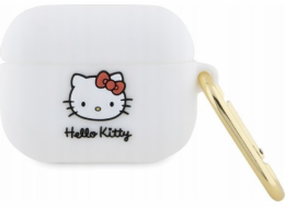 Sourcing Silikonový kryt Hello Kitty HKAP3DKHSH na Airpods Pro bílý/bílý, 3D kočičí hlava.