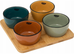 Secret de Gourmet BE VINTAGE misky na dip, 4 talíře a bambusové prkénko