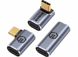 Graugear USB adaptér GRAUGEAR 40Gbps USB-C adaptér hliníkový, 3 kusy