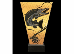 Victoria Sport Monochromatická skleněná trofej na mramorovém podstavci - RYBOLOV ŠTIK