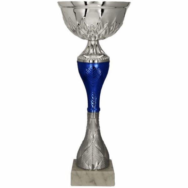 Victoria Sport Stříbrno-modrý kovový hrnek
