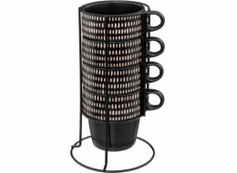 Secret de Gourmet Sada 4 keramických hrnků na stojanu ETHNIKA, 250 ml
