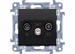 Kontakt-Simon Anténní zásuvka Kontakt-Simon Simon 10 CASK.01/49 R-TV-SAT koncová / zakončovací pro průchozí zásuvkový modul. 1x vstup: 5MHz-2,4GHz matně černý