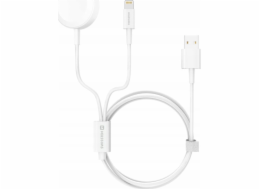 Swissten Bezdrátová nabíječka 2v1 pro Apple Watch a Lightning, USB-C 1,2 m