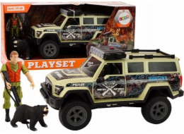 LeanToys Terénní lovecké auto Hunter Bear Lights Sounds Béžová