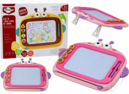 LeanToys Magnetická malířská deska 4 barvy, inkoustová podložka, 4 razítka, růžová