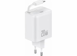 Usams Nabíječka Síť nabíječek USAMS. 1x USB-C s navíjecím kabelem USB-C Navíjecí PD+QC 20W Gan Rychlé nabíjení bílé YC Series CC233TC02 (US-CC233)