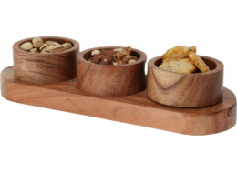 Home Styling Collection Sada na servírování svačin z akáciového dřeva pro domácí styling, 28 x 10 x 6 cm