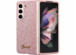 Guess Pouzdro Guess GUHCZFD5HGGSHP pro Samsung Galaxy Z Fold 5 - třpytivý skript růžový/růžový