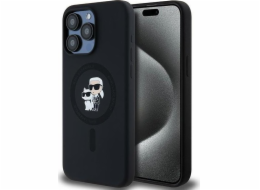 Karl Lagerfeld Karl Lagerfeld KLHMP15XSCMKCRHK silikonový kryt pro iPhone 15 Pro Max 6.7 černý/černý s kroužkem Karl & Choupette MagSafe