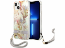 Guess Guess Flower Cord - Kryt se šňůrkou na iPhone 13 mini (fialový)