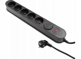 UN Prodlužovací kabel PŘEPĚŤOVÁ OCHRANA AL3 5ZÁSUVEK 3M ČERNÁ