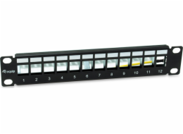 Equip Equip patchpanel 12x Cat6A 10 FTP 1HE Keystone Montage sw