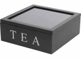 Home Styling Collection Kolekce pro domácí styling Dřevěná konvice na čaj TEA 9 přihrádek černá