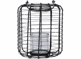 Home Styling Collection Kolekce bytového stylingu Kovová lucerna se skleněným svícnem, O 18,5 cm, černá