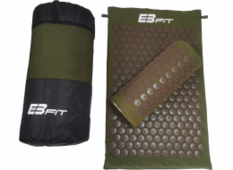 Eb Fit Podložka s polštářem pro akupresuru a jógu, zelená, hnědá, 68x42x2cm EB FIT