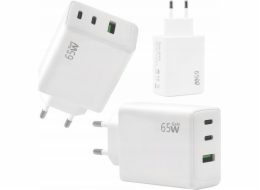 Usams Nabíječka ECOBOX PD 2xUSB-C 1xUSB 65W BÍLÉ RYCHLÉ NABÍJENÍ