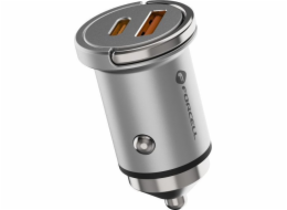 ForCell Nabíječka FORCELL F-ENERGY Mini nabíječka do auta Typ C + USB A PD QC3.0 5A 30W Stříbrná