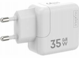 Maxximus Nabíjecí síť Kabel MX Burst GaN PD 35W, 2xUSB-C + PD 20W C/Lightning, BÍLÁ/BÍLÁ