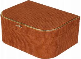 Home Styling Collection Kolekce bytového stylingu Manšestrová krabička se zlatým lemováním, 23 cm