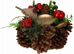 Home Styling Collection Kolekce bytového stylingu Svícen z kuželů, vánoční dekorace, 15 cm