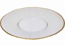 Home Styling Collection Stylingová kolekce Skleněný plochý talíř se zlatým okrajem DATURA, 32 cm