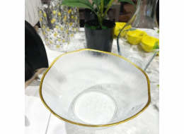 Home Styling Collection Stylingová kolekce Skleněná mísa se zlatým okrajem DATURA, 28 cm