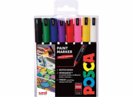 Posca Uni-Ball PC-1MR, Metalická, Vícebarevná, Vícebarevná, 8 barev, Jemná/Ultra jemná, 0,7 mm, 8 ks