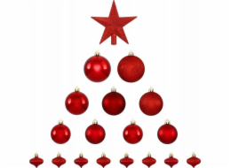 Fééric Lights and Christmas Sada vánočních ozdob 18 kusů, červená
