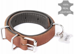 Hobbydog Kožený obojek R1 25x550 Světle hnědý