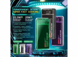 Wekome Powerbanka WEKOME WP-353 Vanguard Series - Powerbanka 10000 mAh PD 20W + QC 22,5W (fialová / průhledná)