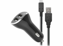 SteelPlay Autonabíječka STEELPLAY se 2 USB porty 2,6 A + 2m nabíjecí kabel s vypínačem