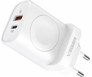 Veger Nabíječka VEGER USB A + Type-C + indukční nabíječka...