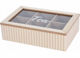 Home Styling Collection Kolekce pro domácí styling Dózička na čaj s přihrádkami TEA, 24 x 16 x 7 cm