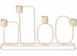 Home Styling Collection Kolekce bytového stylingu Světle šedý kovový svícen pro 4 svíčky, 27 x 15,7 cm