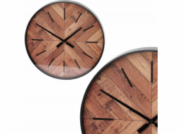 Home Styling Collection Kolekce bytového stylingu Nástěnné hodiny, ciferník s efektem dřeva za sklem, O 51 cm